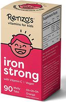 Renzo's Iron Strong, Dissolvable Vegan Vitamins for Kids, Zero Sugar, Oh-Oh-Oh Orange Flavor, 90 Melty Tabs