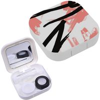 Portable Contact Lens Case Box Travel Kit Mirror + Bottle + Tweezers Container Holder [ Ink ]
