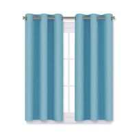 NICETOWN Thermal Insulated Curtains Blackout Draperies, Window Treatment Solid Grommet Room Darkening Drape Panels for Bedroom (Teal Blue, Set of 2 Panels, 29 by 45 inches Long)