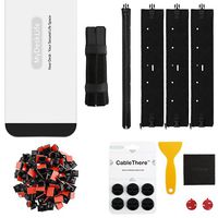 Cable Management Kit for Office/Home Space, MyDeskLife, Full Set with 16" Cable Box, 4pcs 19" Sleeves, 100pcs Adhesive Cord Clips, 50pcs 7" Cable Ties & A Set of 3M TPU CableThere