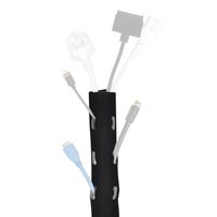 TNP Cable Management Sleeve Cord Organizer Wire Wrap - Neoprene Flexible Cord Concealer Hider Protector for PC USB TV Network Theater Speaker Office Wire with Pre-Made Holes 4 Ft 1.2m Black and White