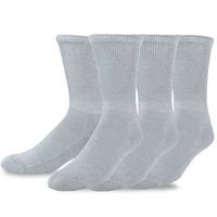 TeeHee Viscose from Bamboo Diabetic Crew Socks 3-Pack (9-11, Grey)