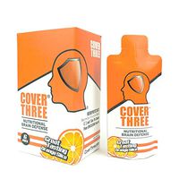 Cover Three Nootropic Brain Supplement - Help Increase Focus, Memory, Clarity - Trans Resveratrol, Omega 3's, Uridine, Curcumin, Vitamin C, Alpha GPC - Orange Flavor (6 Pack)