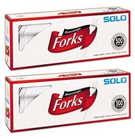 SOLO fgd 827263 Heavyweight Plastic Cutlery, Forks, White, 6.41 in, 500/Carton, 2 Pack