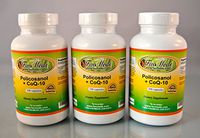 Policosanol + Coq10, Polycosanol, Cholesterol Aid, Heart Health, Made in USA - Various Sizes (3 Bottles - 300 [3x100] Capsules)