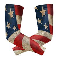WXLIFE Vintage USA American Flag Sun Uv Protection Sport Arm Sleeves for Men Women Kids Running Basketball Cycling Arm Warmer Sleeves 1 Pair