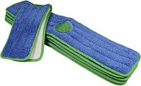 CleanAide Spot Cleaning Twist Yarn Microfiber Mop Pad with Scrubber 18 Inches Green 6 Pack