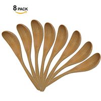 iModen 7.5" Wooden Spoon Soup Spoon Teaspoon Chinese Style Tableware (8)