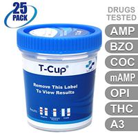 MiCare [25pk] - 6-Panel Multi Drug Test Cup (AMP/BZO/COC/mAMP/OPI/THC with A3) #MI-TDOA-264A3