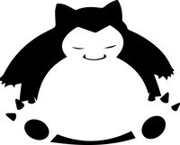 Snorlax Sitting Pocket Monster 5.5" Logo Vinyl Decal Sticker for Laptop Car Window Tablet Skateboard - Black Color