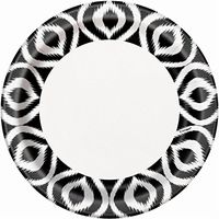 Black and White Moroccan Ikat Dinner Plates, 8ct