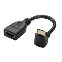 Mini HDMI to HDMI Cable 0.5ft, CableCreation 90 Degree Upward Angle Mini-HDMI Male to HDMI Female Adapter, Support 1080P Full HD, 3D,for Camera, Camcorder, Graphics Card, Laptop,Tablet, HDTV, Black