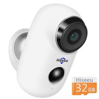 【32GB Preinstalled】 1080P Battery Powered Outdoor Camera,Wireless Home Security Camera,Two-Way Audio,App Remote,IP65 Waterproof,Night Vision,Rechargeable Batteries,2.4GHz WiFi,Encrypted Cloud Storage
