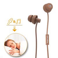 MAXROCK Sleeping Headphones, in-Ear Soundproof Earplug Soft Earbuds with Mic Noise Cancelling Sleep Earphones for Side Sleeper, Insomnia, Snoring, Air Travel, Bedtime Listening... (Coffee)