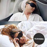 CLICKERS (2 Pack - Black) 3D Sleep Mask Natural Sleeping Eye Mask, Eyeshade Cover, Eye Patch for Women or Men, Soft Portable Blindfold Travel Eyepatch