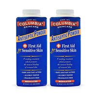 Columbia Skincare Medicated Antiseptic Powder for Sensitive Skin (14 oz) Destroys Bacteria, Soothes Itching and Irritation, Reduces Inflammation (2 Pack)