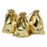 BEAVO Pack of 100 3.54"x4.72" Heavy Duty Gold Drawstring Organza Jewelry Pouches Wedding Party Christmas Favor Gift Candy Chocolate Bags (Gold, 3.54"x4.72")