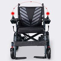 Foldable Electric Wheelchair Heavy Duty Lightweight Mobility Folding Power Chair,Convenient for The Elderly to Travel, Medical Transport Assistance Wheelchair Small Mobile Chair