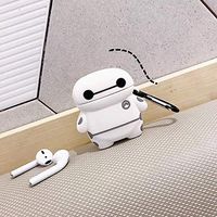 BlossomingLove Compatible with AirPods Case Keychain Full Protective Premium PVC Soft Rubber Silicone Cover Fashion Dope Self-Design Cute Skin for AirPods Charging Case (Baymax)