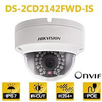 Hikvision Dome IP Camera DS-2CD2145FWD-IS 4MP 2.8Mm Lens PoE Network Security Camera HD 1080P Day/Night IR To 30M Wide Dynamic Range Ip67 IK10 H.264 Onvif English Version