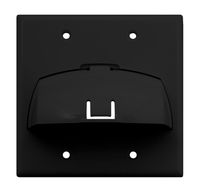 Legrand - On-Q WP9002BK Double Gang Hinged Bullnose Wall Plate, Black