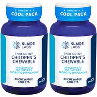 Klaire Labs Ther-Biotic Children's Chewable Probiotic - 25 Billion High CFU, 8 Strains - Probiotics for Kids - Immune and Digestion Support - Hypoallergenic and Dairy-Free (60 Tablets / 2 Pack)