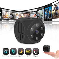Hidden Camera，Mini Camera HD 1080P/720P Wireless Small Portable Night Vision Motion Detection Cam Built-in Magnetic&Wearable for Home, Car, Office and Outdoor