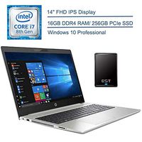 2020 HP ProBook 440 G6 14" FHD Business Laptop Computer: 8th Gen Intel Quad-Core i7-8565U up to 4.6GHz/ 16GB DDR4 RAM/ 256GB PCIe SSD/ 802.11ac WiFi/ Windows 10 Pro + EST 500GB External Hard Drive
