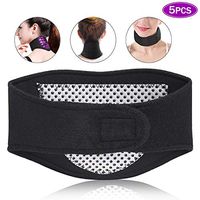 5Pcs Magnetic Tourmaline Neck Brace, Self-Heating Thermal Neck Pad, Adjustable Therapy Brace for Pain Relief and Muscle Relaxation