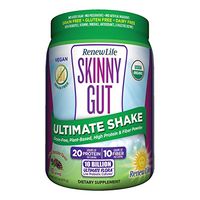 Renew Life Adult Probiotic - Skinny Gut Ultimate Shake Dietary Fiber Supplement - 10 Billion CFU - Chocolate, 14.5 Ounces