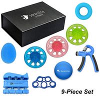 Serenilite Ultimate Hand Grip Strengthener Training Kit - Forearm Exercising Workout Set - Grip Strengthener, Finger, Wrist Exerciser for Men & Women - Rehab Therapy & Muscle Builder (Electric Blue)