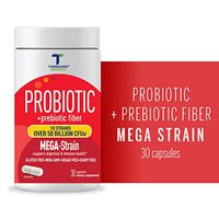 Terravon Naturals Mega-Strain Probiotics + Prebiotic for Adults, 50 Billion CFUs to Support Digestive and Immune Health, Made in The USA, 30 Capsules