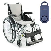 Karman S-Ergo 115 Ultra Lightweight Ergonomic Wheelchair | Seat Size 20" X 17" | Swing Away Footrest | Quick Release Wheels in Silver & Free 130 dB Matte Blue Personal Safety Alarm/Siren!
