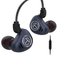 TRN V90 HiFi Earphones with 4 Balanced Armatures and 1 Dynamic Drivers, TRN IEM Headphones 1DD + 4BA High Fidelity in Ear Monitor(with Mic, Midnight)