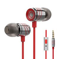 Wired Ear Buds with Microphone, GGMM Full Metal Earbuds with Mic, Noise Isolating, Fits All 3.5mm Jack Connector Device, Grey