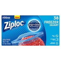Ziploc Freezer Bags, Easy Open Tabs, Quart, 38 Ct