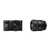 Sony a6500 Mirrorless Camera with 18-135mm Lens with LCD, 3", Blackwith Sony 24mm F/1.4-16 Fixed FE GM Wide-Angle Prime Lens, Black