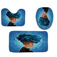 Togethor Bath Mat 3pcs Non-Slip Fish Scale Bathroom Kitchen Carpet Doormats Decor with Realistic Cartoon Characters