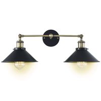 Deep Dream 2 Light Wall Sconces Fixture, Industrial Metal Black Vintage Wall Lamp Shade (Without Bulbs)