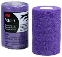 3M Vetrap 4" Bandaging Tape, 4"x 5 Yards (Purple, 18 Rolls)