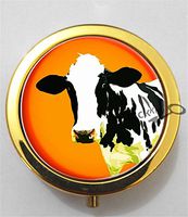 BlackKey Cow 3-Compartment Decorative Pocket Gift Box Case Organizer for Pill, Color 2 -2022