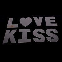 6 Inch LOVE KISS Cake Tins Molds Mini Letter Mold Cake Die Plastic Cake Stencils Baking Tools for Expressing Love DIY Wedding Birthday Date, Clear