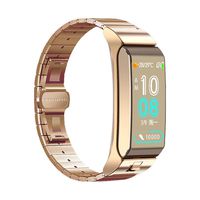 HX0945 Smart Bracelt Heart Rate Blood Pressure Fitness Bracelet Bluetooth Earphone Headset Multiple Sport Wristband,Metallic