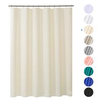 AmazerBath Plastic Shower Curtain, 72" W x 96" H Beige EVA 8G Thick Bathroom Plastic Shower Curtains No Chemical Odor with Heavy Duty Clear Stones and Rust-Resistant Grommet Holes