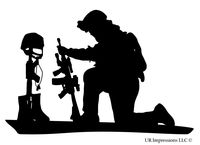 UR Impressions Blk Soldier Praying Over Battlefield Cross Decal Vinyl Sticker Graphics for Cars Trucks SUV Vans Walls Windows Laptop|Black|6.4 X 4.3 Inch|URI334-B