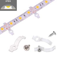 100 Pack LED Strip Light Mounting Brackets, Fixing Clips with 100 Screws Included (Ideal for 8mm Wide IP65 Waterproof Strip Lights)