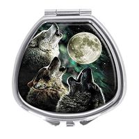 Udoosun Pill Box,Wolf Pill Case for Purse Pocket Pill Organizer Decorative Boxes Silver Single Compartment Travel Medicine Tablet Holder Wallet