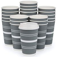 Disposable Coffee Cups with Lids and Straws – (80 Pack) 16 oz Extra Thick Durable To Go Paper Cup for Home, Office, Travel, and Parties – Insulated for Cold/Hot Chocolate & other Drinks & Beverages