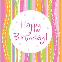 Mod Butterfly "Happy Birthday" Lunch Napkins (16 ct)