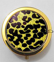 BlackKey Leopard Print Pattern 3-Compartment Decorative Pocket Gift Box Case Organizer for Pill, Color 2 -1903